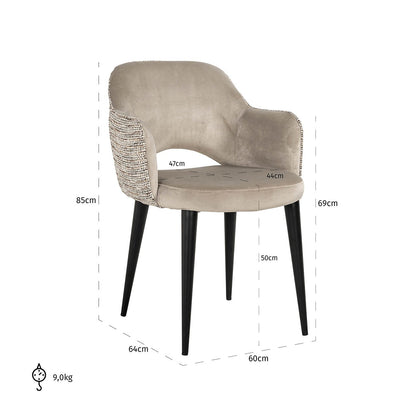 Arm chair Giovanna trendy nature/quartz khaki fire retardant (Be Trendy 01 Nature)- Richmond Interiors