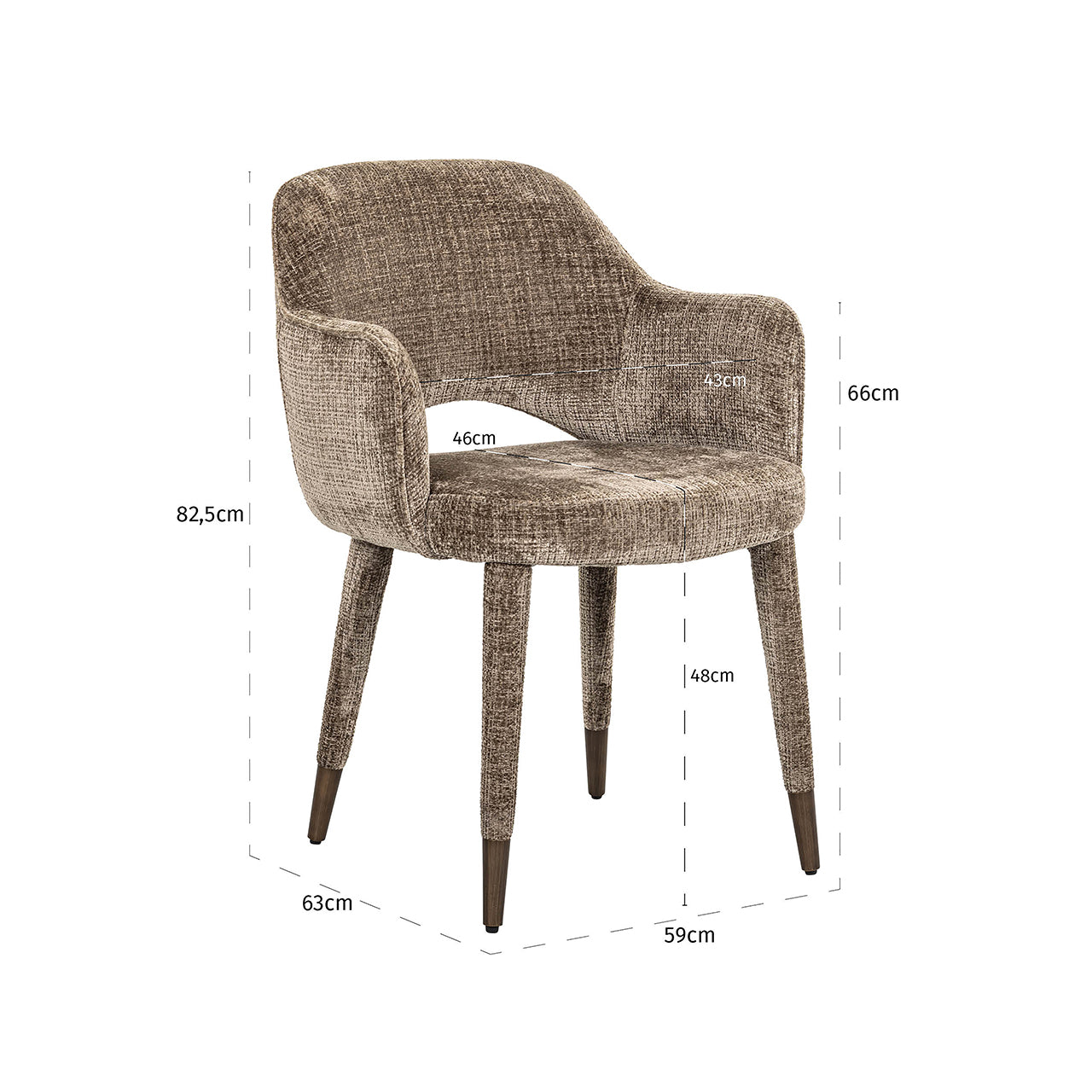 Chair Donnatella stone chenille fire retardant (Niagara 104 Stone Chenille)- Richmond Interiors