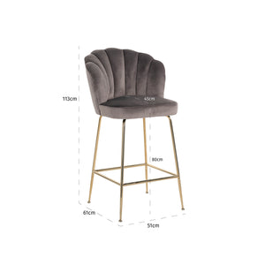 Bar Stool Pippa Stone Velvet / Gold (quartz Stone 101)