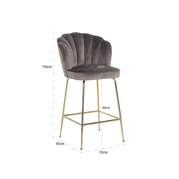 Bar Stool Pippa Stone Velvet / Gold (quartz Stone 101)
