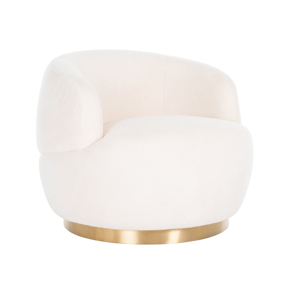Swivel lounge chair Teddy white furry (Himalaya 900 white furry)