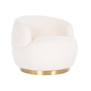 Swivel lounge chair Teddy white furry (Himalaya 900 white furry)