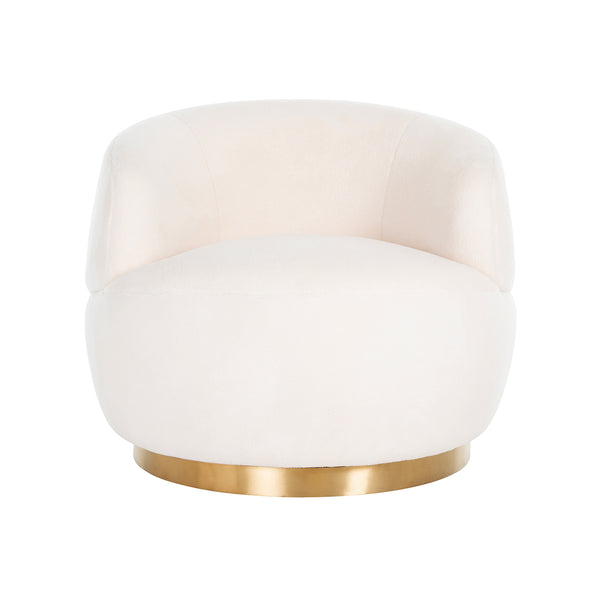 Swivel Lounge Chair Teddy White Furry (himalaya 900 White Furry)