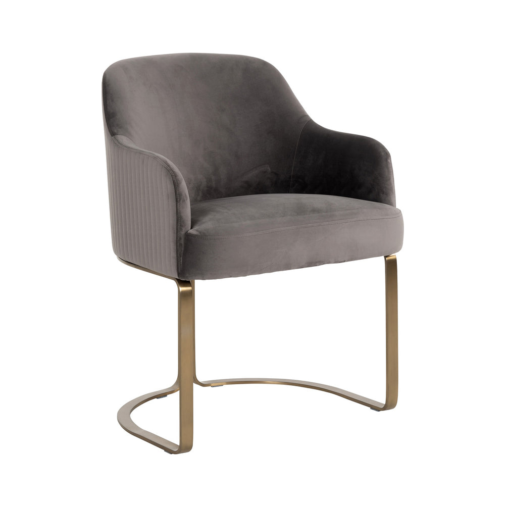 Chair Hadley stone velvet / brushed gold (Quartz Stone 101)