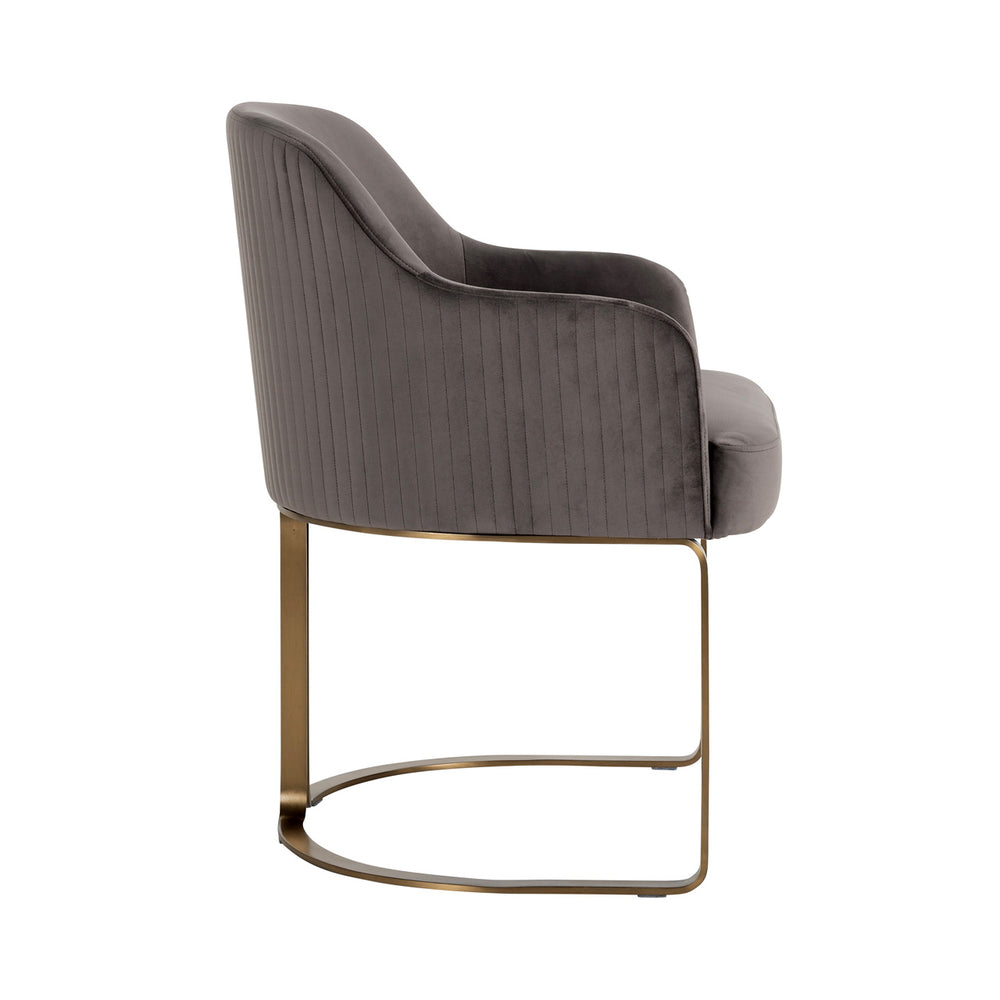 Chair Hadley stone velvet / brushed gold (Quartz Stone 101)