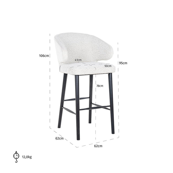 Bar Stool Indigo White Bouclé (copenhagen 900 Bouclé White)