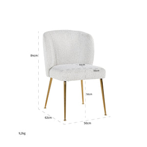 Chair Cannon White Bouclé / Brushed Gold (copenhagen 900 Bouclé White)
