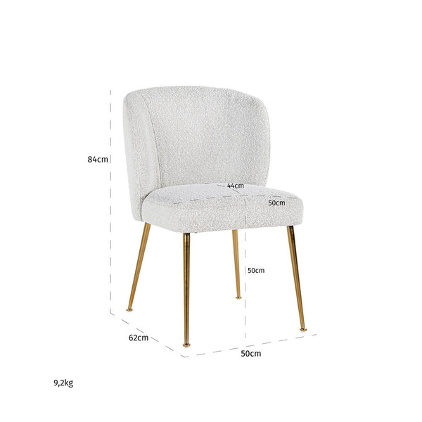 Chair Cannon White Bouclé / Brushed Gold (copenhagen 900 Bouclé White)