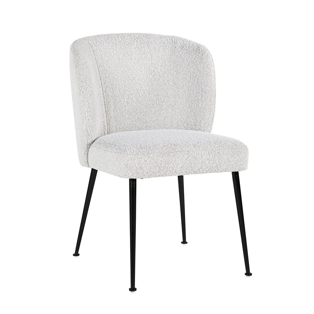 Chair Fallon White Bouclé / black (Copenhagen 900 Bouclé White)
