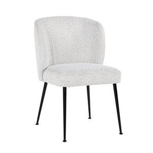 Chair Fallon White Bouclé / black (Copenhagen 900 Bouclé White)