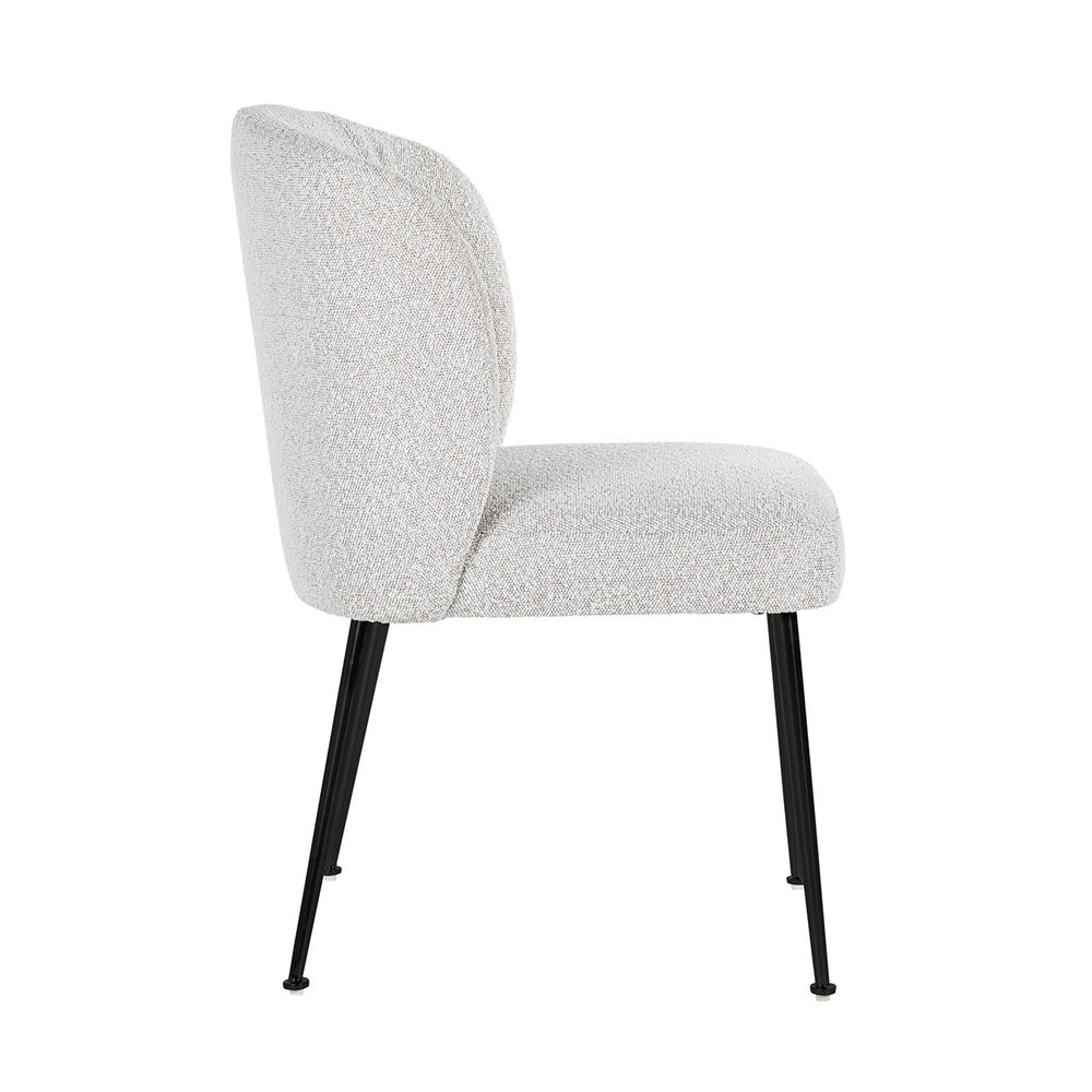 Chair Fallon White Bouclé / black (Copenhagen 900 Bouclé White)