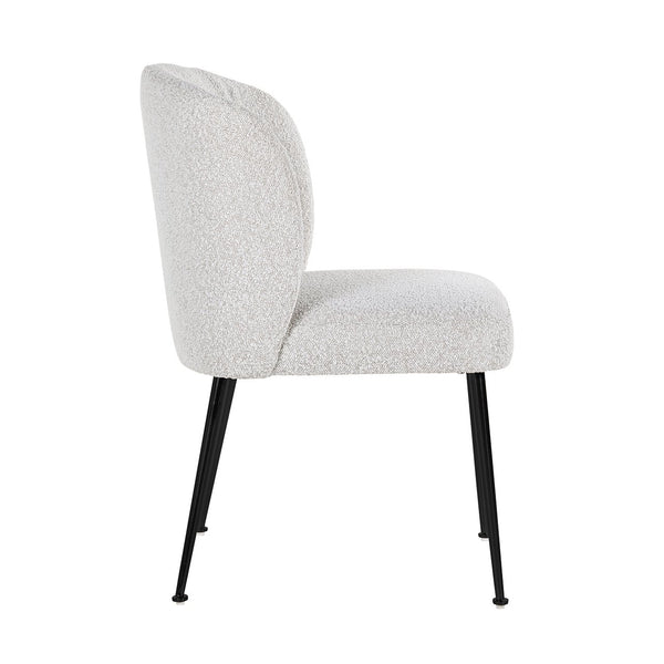 Chair Fallon White Bouclé / Black (copenhagen 900 Bouclé White)