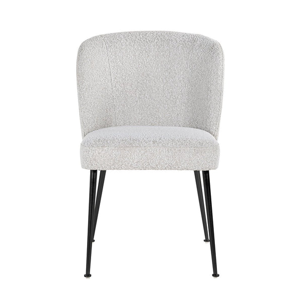 Chair Fallon White Bouclé / Black (copenhagen 900 Bouclé White)
