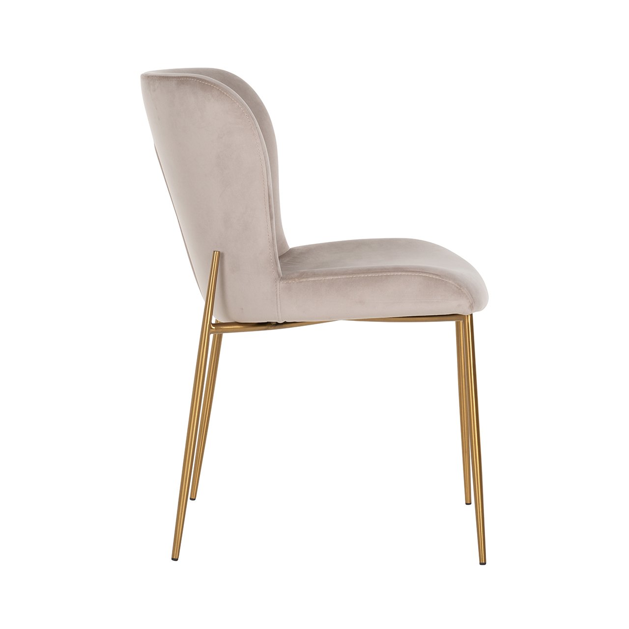 Chair Odessa khaki velvet / burshed gold fire retardant (FR-Quartz 903 Khaki)- Richmond Interiors