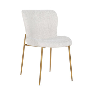 Chair Odessa white bouclé / brushed gold (Copenhagen 900 Bouclé White)