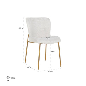 Chair Odessa White Bouclé / Brushed Gold (copenhagen 900 Bouclé White)