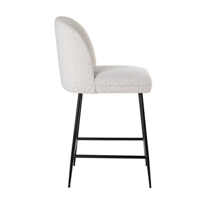 Counter Stool Pullitzer White Bouclé / Black (copenhagen 900 Bouclé White)