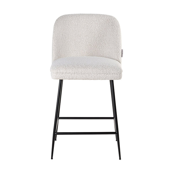 Counter Stool Pullitzer White Bouclé / Black (copenhagen 900 Bouclé White)