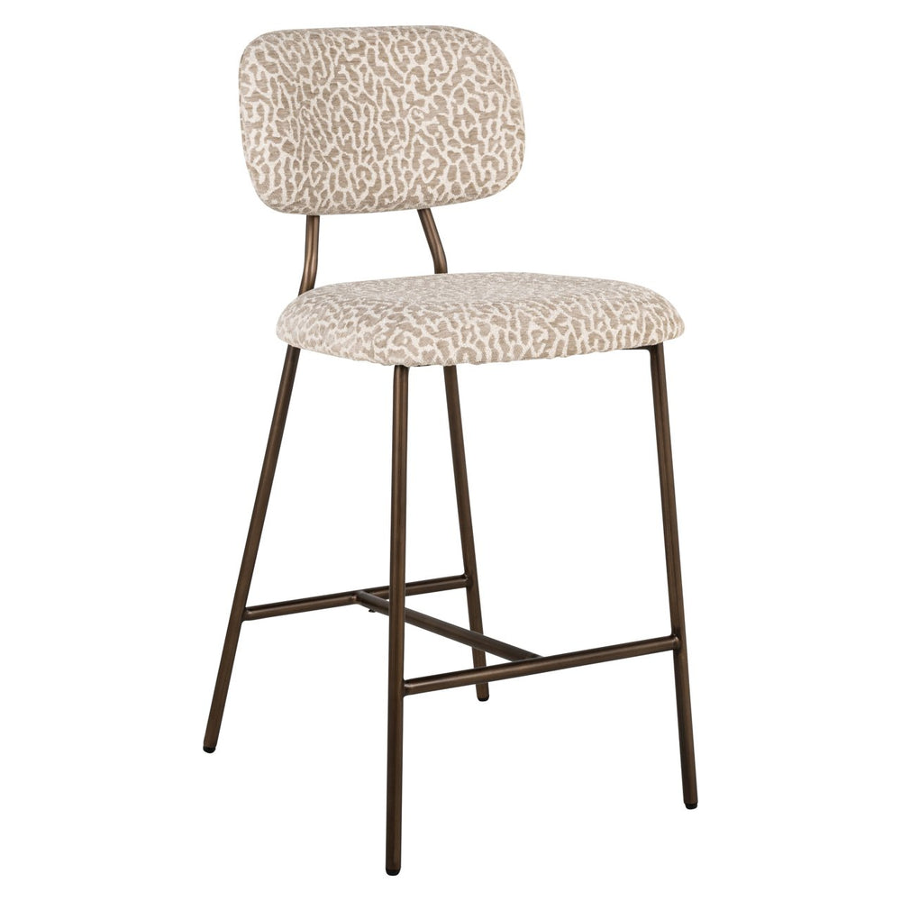 Counter stool Xenia beige leopard fire retardant (Set of 2) - Image 1