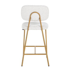 Counter Stool Xenia White Bouclé / Brushed Gold (copenhagen 900 Bouclé White)