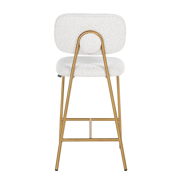 Counter Stool Xenia White Bouclé / Brushed Gold (copenhagen 900 Bouclé White)