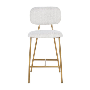 Counter Stool Xenia White Bouclé / Brushed Gold (copenhagen 900 Bouclé White)