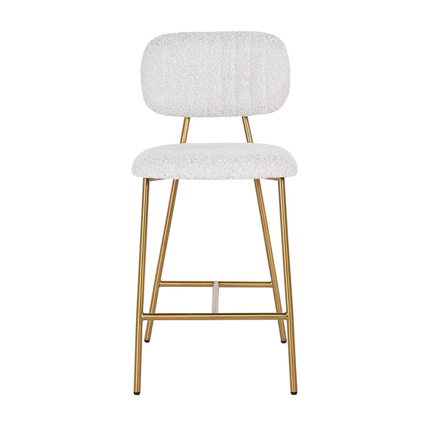 Counter Stool Xenia White Bouclé / Brushed Gold (copenhagen 900 Bouclé White)