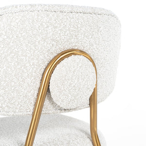 Counter Stool Xenia White Bouclé / Brushed Gold (copenhagen 900 Bouclé White)