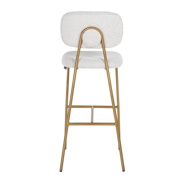 Bar Stool Xenia White Bouclé / Brushed Gold (copenhagen 900 Bouclé White)