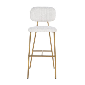 Bar Stool Xenia White Bouclé / Brushed Gold (copenhagen 900 Bouclé White)