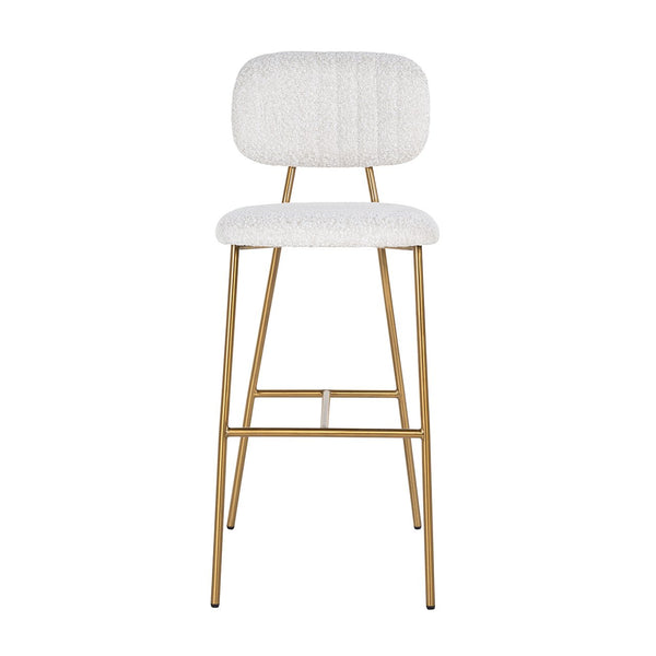Bar Stool Xenia White Bouclé / Brushed Gold (copenhagen 900 Bouclé White)