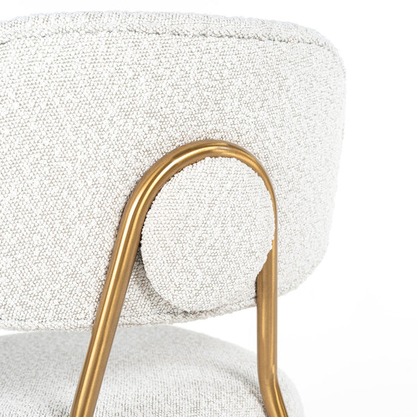 Bar Stool Xenia White Bouclé / Brushed Gold (copenhagen 900 Bouclé White)