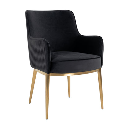 Chair Breeze Antracite velvet / brushed gold fire ret (FR-Quartz 801 Antraciet)