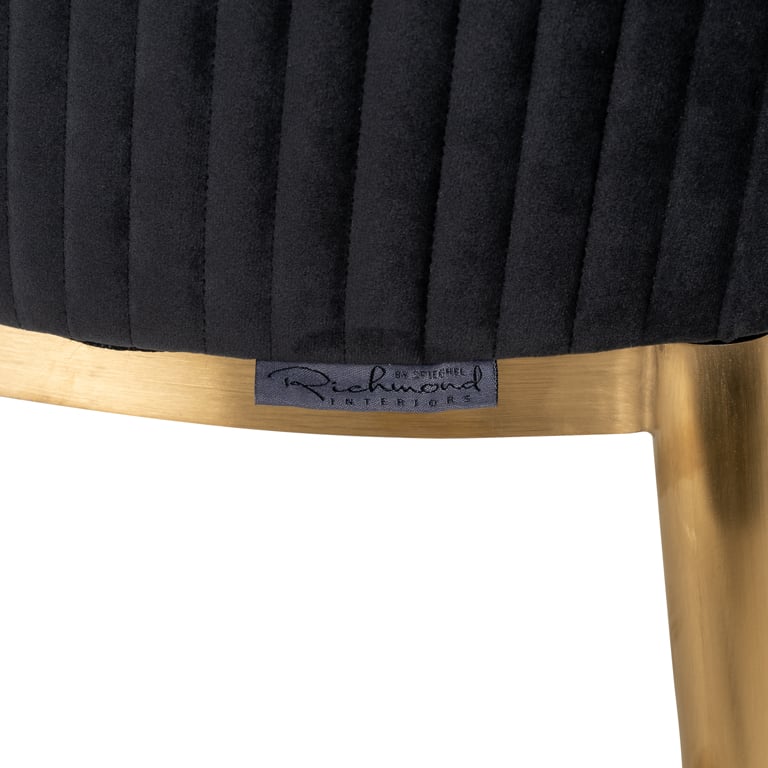 Chair Breeze Antracite velvet / brushed gold fire ret (FR-Quartz 801 Antraciet)- Richmond Interiors