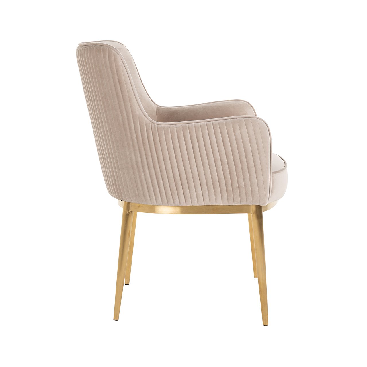 Chair Breeze khaki velvet / brushed gold fire retardant (FR-Quartz 903 Khaki)- Richmond Interiors