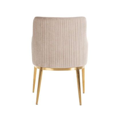 Chair Breeze khaki velvet / brushed gold fire retardant (FR-Quartz 903 Khaki)- Richmond Interiors