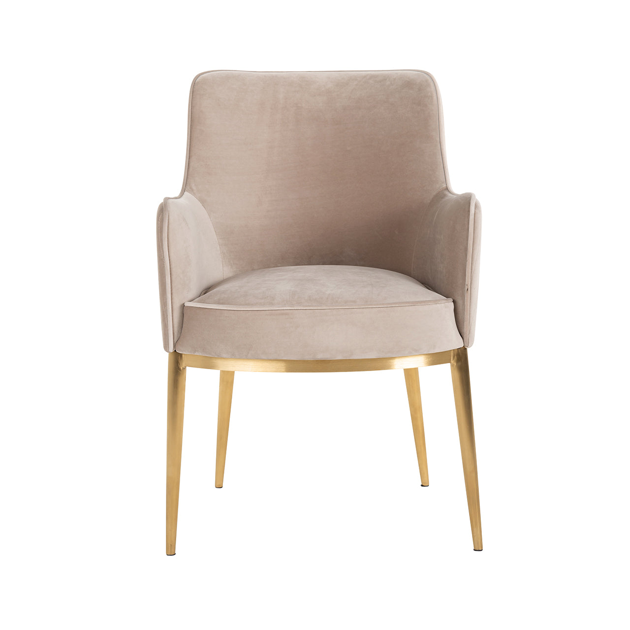 Chair Breeze khaki velvet / brushed gold fire retardant (FR-Quartz 903 Khaki)- Richmond Interiors