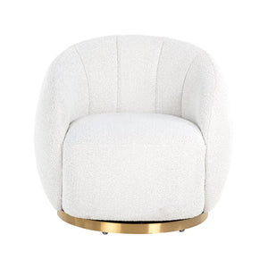 Swivel Lounge Chair Jago White Bouclé / Brushed Gold (copenhagen 900 Bouclé White)