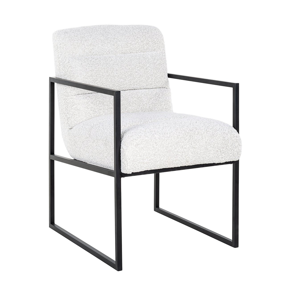 Chair Lizzy White Bouclé / Black (Copenhagen 900 Bouclé White)
