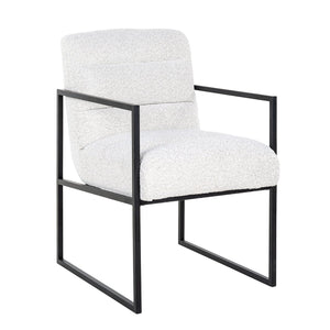 Chair Lizzy White Bouclé / Black (Copenhagen 900 Bouclé White)