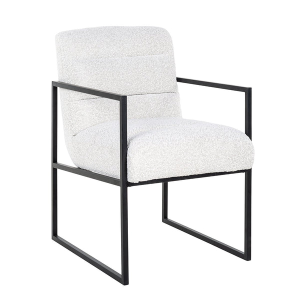 Chair Lizzy White Bouclé / Black (Copenhagen 900 Bouclé White)