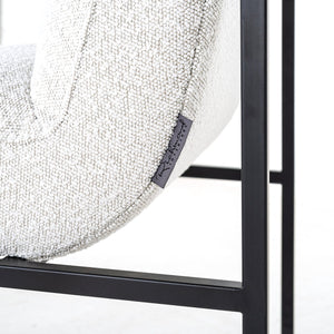 Chair Lizzy White Bouclé / Black (copenhagen 900 Bouclé White)