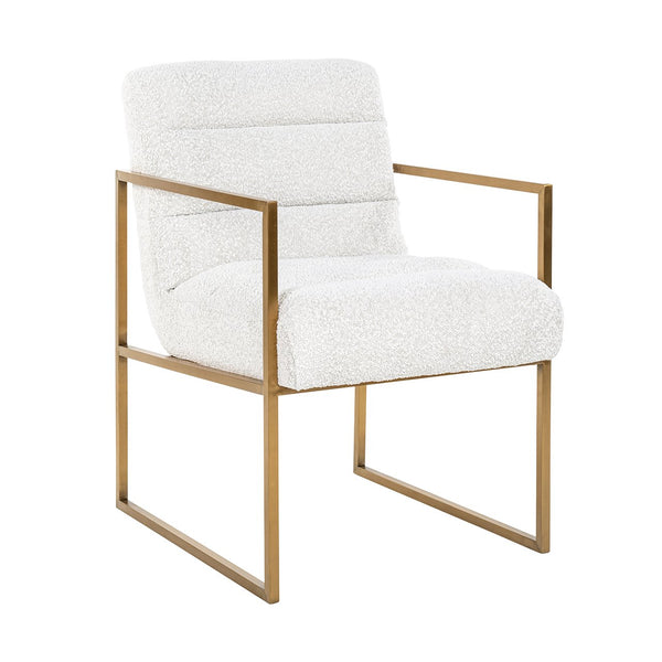 Chair Lizzy White Bouclé / Brushed Gold (Copenhagen 900 Bouclé White)