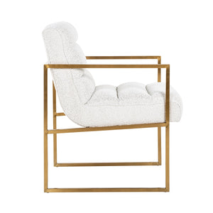 Chair Lizzy White Bouclé / Brushed Gold (copenhagen 900 Bouclé White)