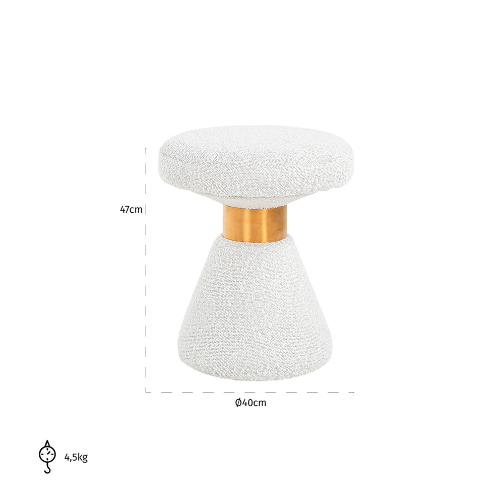 Pouffe Tribe 41Ø white bouclé fire retardant (Copenhagen 900 Bouclé White)