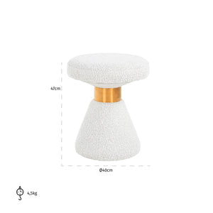 Pouffe Tribe 41Ø White Bouclé Fire Retardant (copenhagen 900 Bouclé White) – Richmond Interiors