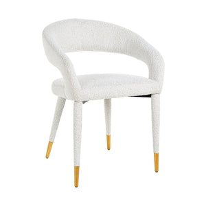 Chair Gia white bouclé fire retardant (FR-Copenhagen 900 Bouclé White)