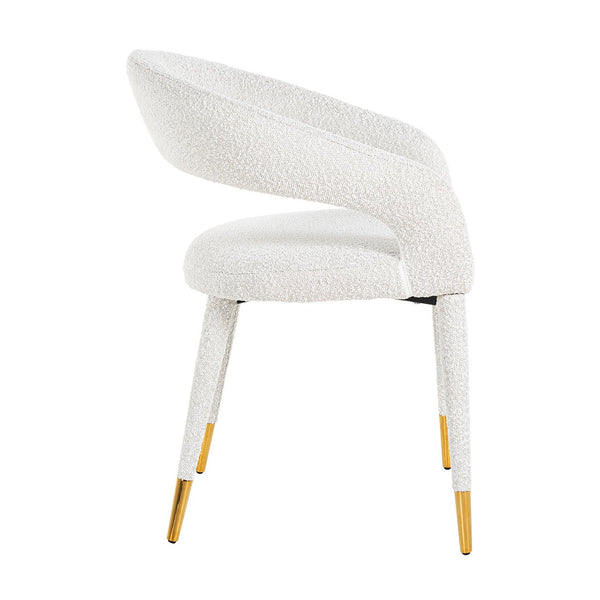 Chair Gia White Bouclé Fire Retardant (fr – Copenhagen 900 Bouclé White) – Richmond Interiors