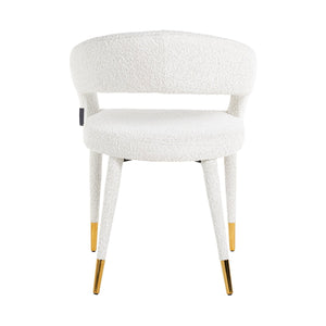 Chair Gia White Bouclé Fire Retardant (fr – Copenhagen 900 Bouclé White) – Richmond Interiors