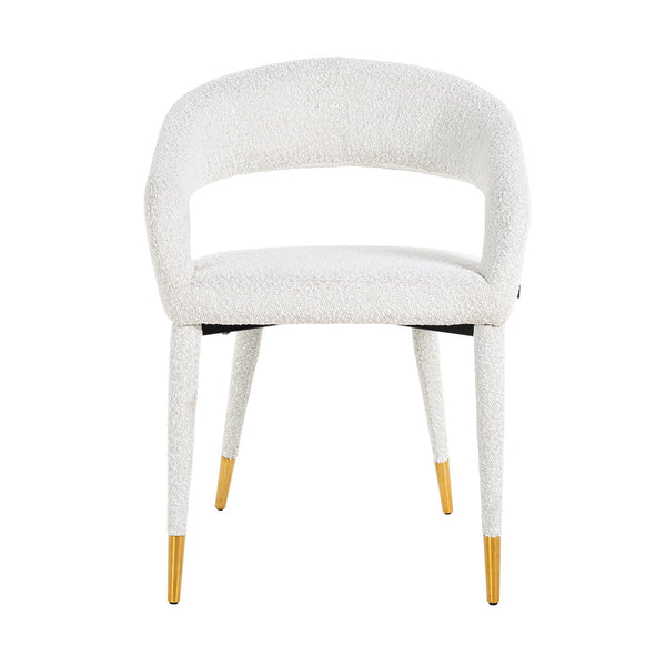 Chair Gia White Bouclé Fire Retardant (fr – Copenhagen 900 Bouclé White) – Richmond Interiors